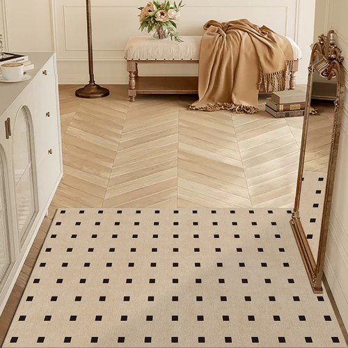 极速复古入门户地垫m棋盘格子脚垫门垫进门除尘地毯玄关门口可裁