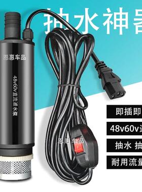 直流抽水泵浇水浇菜12v24v48v60v农用船用电动抽水机电瓶车抽水器