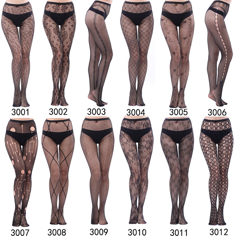 Womens Sexy Fishnet Tights Jacquard Weave Seamless Pantyhose 女士内衣/男士内衣/家居服 长筒袜 原图主图