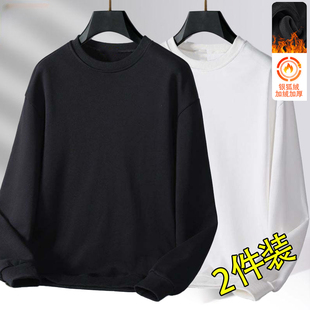 套头卫衣男秋冬季2025新款青少年男款宽松加绒重磅无帽外套百搭