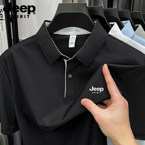 吉普Jeep男士纯色透气POLO衫