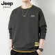 吉普JEEP卫衣男圆领长袖 T恤纯棉宽松休闲百搭无帽运动上衣打底