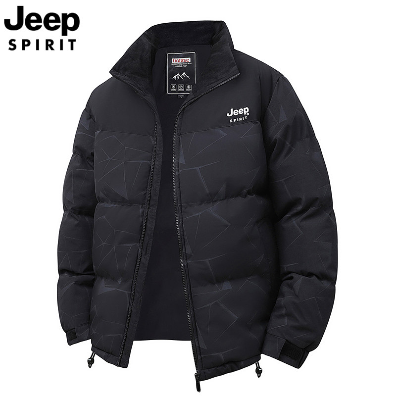 吉普JEEP新款羽绒棉衣男士冬季潮流加厚棉袄宽松棉服立领外套