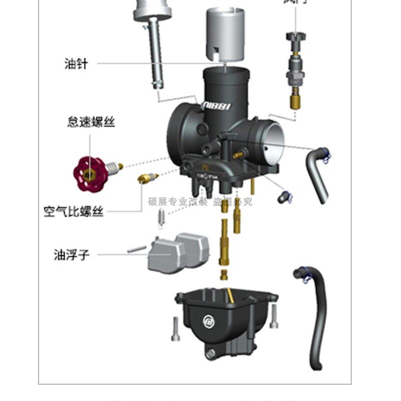 尼比闸刀化油d器PWK28/30/32/34克维斯宗申NC250越野摩托车波速尔