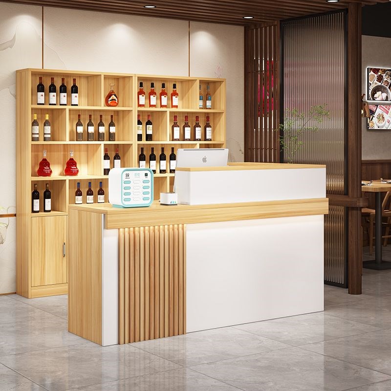 收银台简约现代饭店吧台酒柜一体转角吧I台柜商用店铺餐饮前台柜