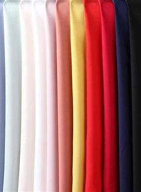 珍珠雪纺布料服装面料夏季垂感不透加F厚白色黑色色布头100d乱麻