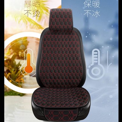 新款天然纯亚麻汽车m坐垫春夏无靠背三件套免绑防滑四季通用车座