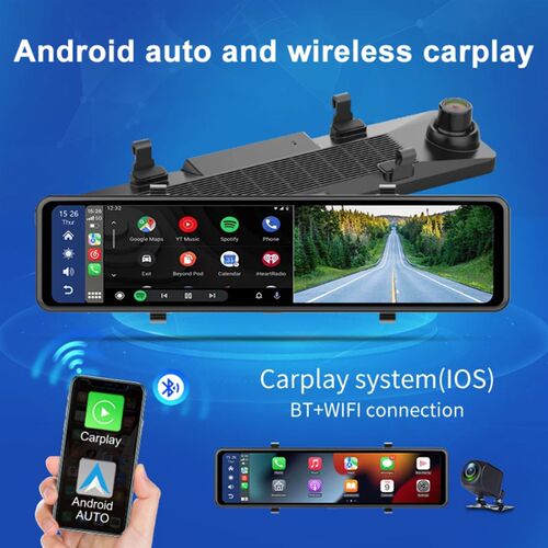 12 wireless jcarplay car black box dual cams 2K record wirl