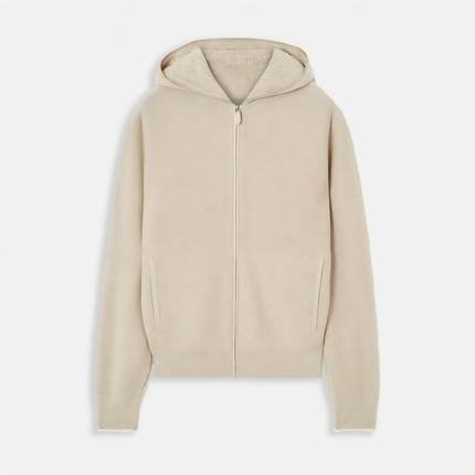 阿汤哥TANG重磅羊绒羊毛连帽针织衫2025秋冬季新款男极简开衫卫衣