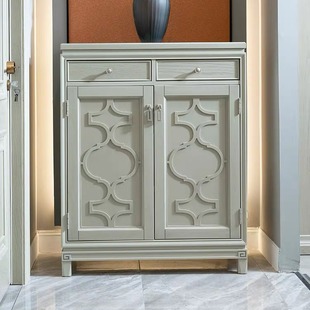 柜家用门口收纳盒简约柜子 柜美克art莫里印象入户鞋 美式 全实木鞋