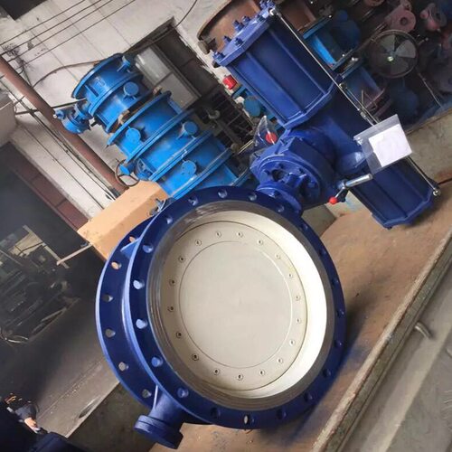 D643F-10P不锈钢304气动蝶阀DN450开关型气动法兰蝶阀DN500 600MM