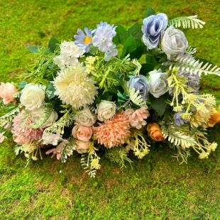 高级感逼真仿真玫瑰花牡丹花把束家居摄影道具假花婚庆装饰手捧花