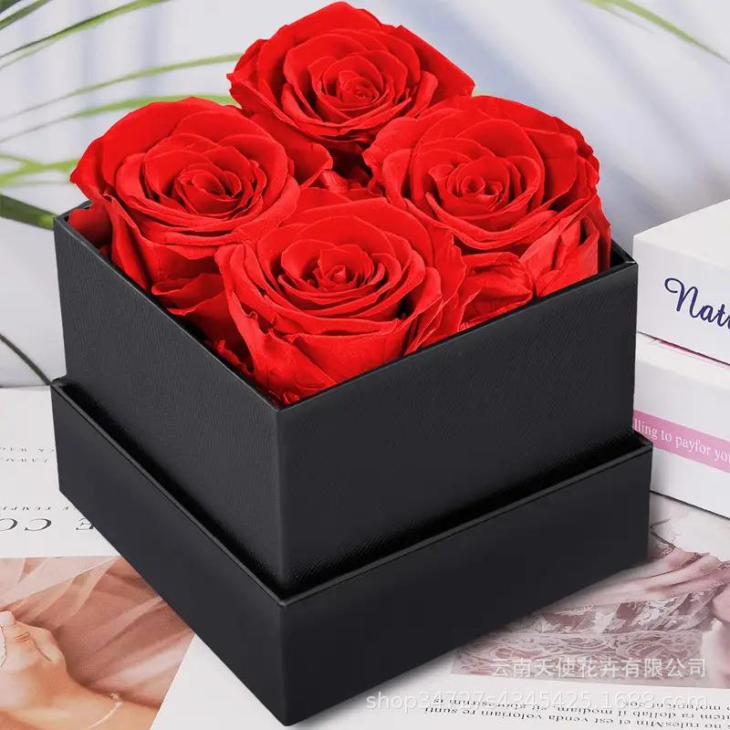 永生花抱抱桶成品迷你小号正方形摆件玫瑰永生玫瑰花礼品礼盒