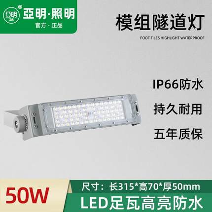 亚明照明LED隧道灯模组投光灯50瓦100W300户外防水足球篮球广场工