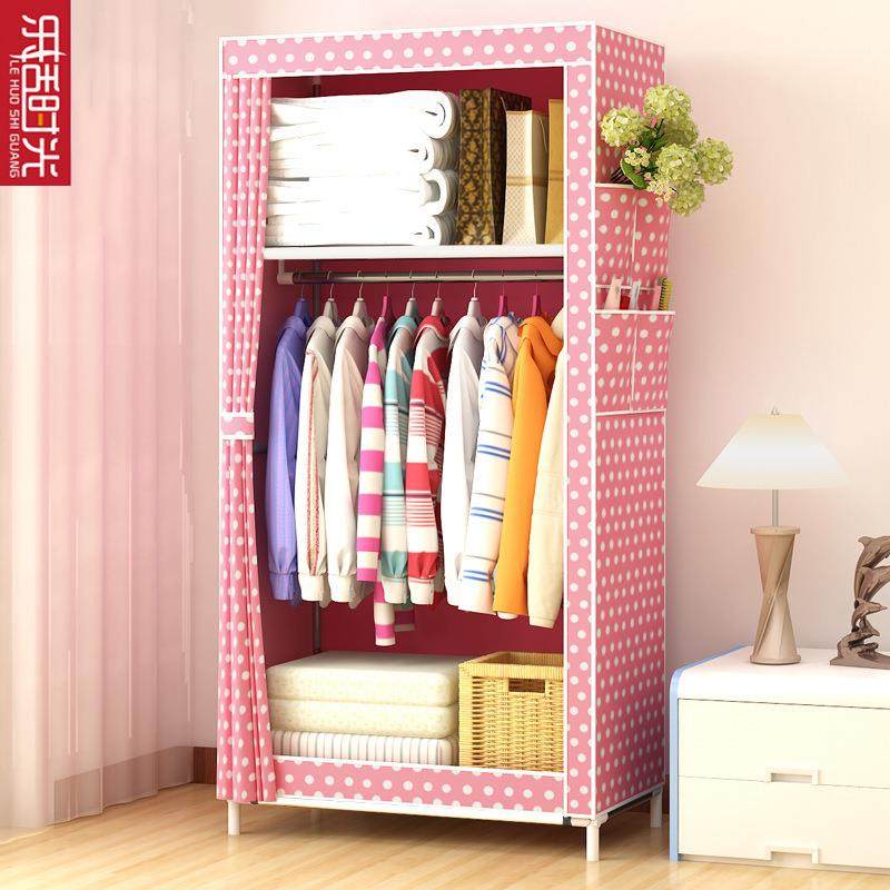 简易衣柜学生宿舍单人小衣橱置物整理收纳柜经济型钢管加粗布衣柜