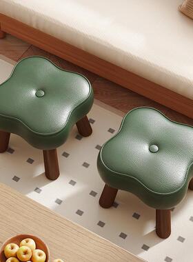 皮革小凳子家用换鞋凳创意沙发凳入户穿鞋凳子客厅小板凳软包矮凳