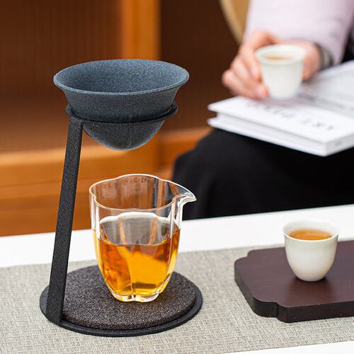 原创日本同款微孔咖啡过滤杯滤碗 大号茶漏泡茶神器铁架无孔茶滤