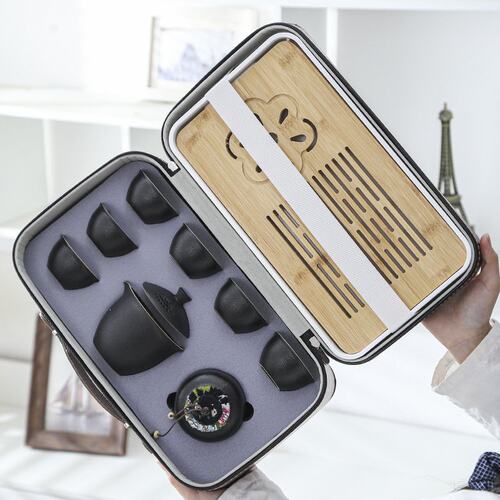 旅行功夫茶具套装家用带茶盘茶壶茶杯一整套便携式收纳包商务礼品