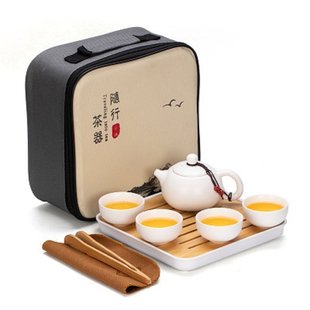 户外小型功夫茶具套装 淘瓷八旅行便携式 家用泡茶壶茶杯陶瓷茶具拼
