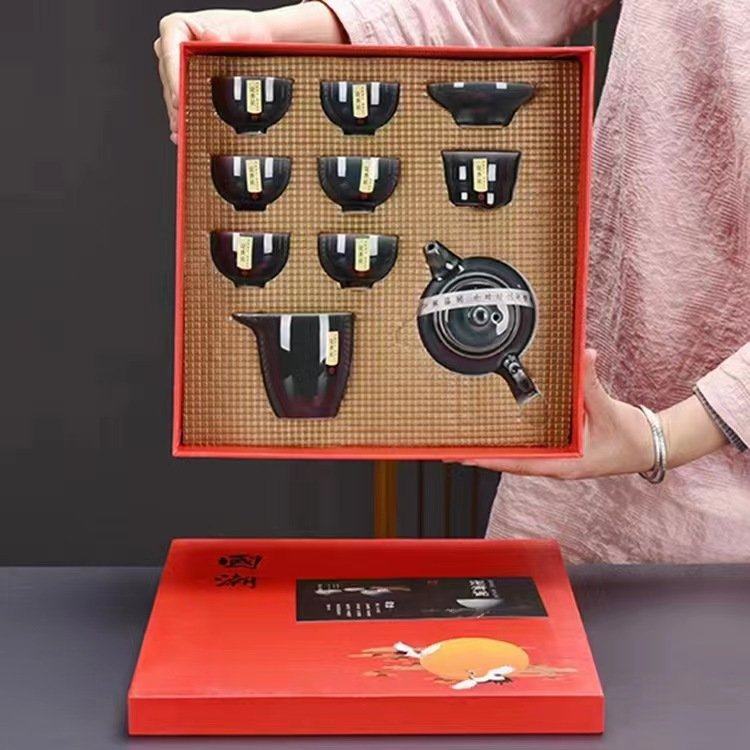 高档新中式窑变釉耐高温茶具家用公司团建房地产银行商务礼品套装,餐饮具,功夫茶具,淘宝优惠券,粉丝福利购,淘宝优惠卷