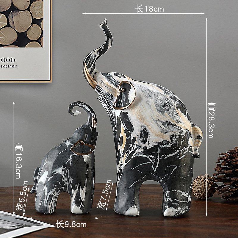 简约创意大理石纹吉祥大象家居摆件简约客厅玄关树脂装饰工艺品摆,家居饰品,桌面摆件,淘宝优惠券,粉丝福利购,淘宝优惠卷