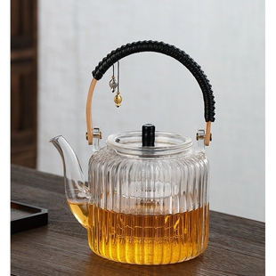 高硼硅耐高温玻璃蒸茶壶煮茶器家用大容量电陶炉提梁壶泡花茶单壶
