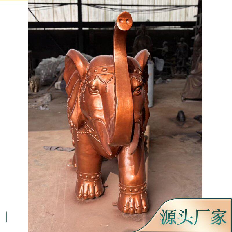 大型黄铜铸造大象摆件一对公司大门铜象装饰工艺品乔迁开业送礼