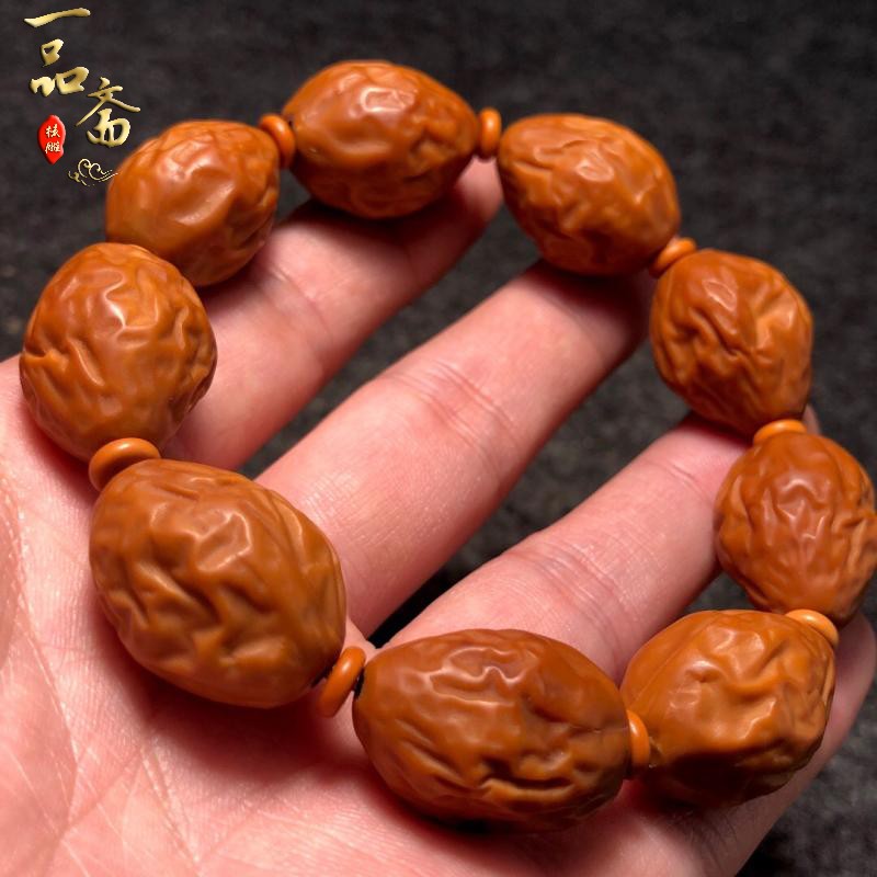 极速手雕橄榄核手串大枣核雕手链红枣素核纯手工R雕刻素串文玩原