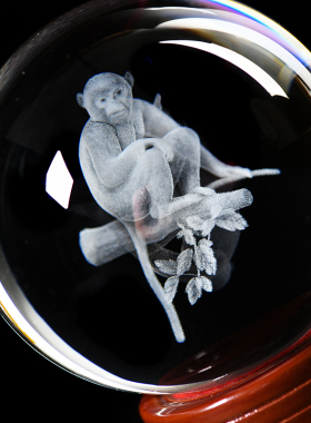 极速大小十二生肖水晶o球摆件 水晶内雕球情人节生日礼物家居装饰