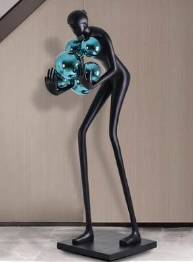极速北欧创意人形艺术雕塑落地灯家居展J厅橱窗艺术品大型落地摆