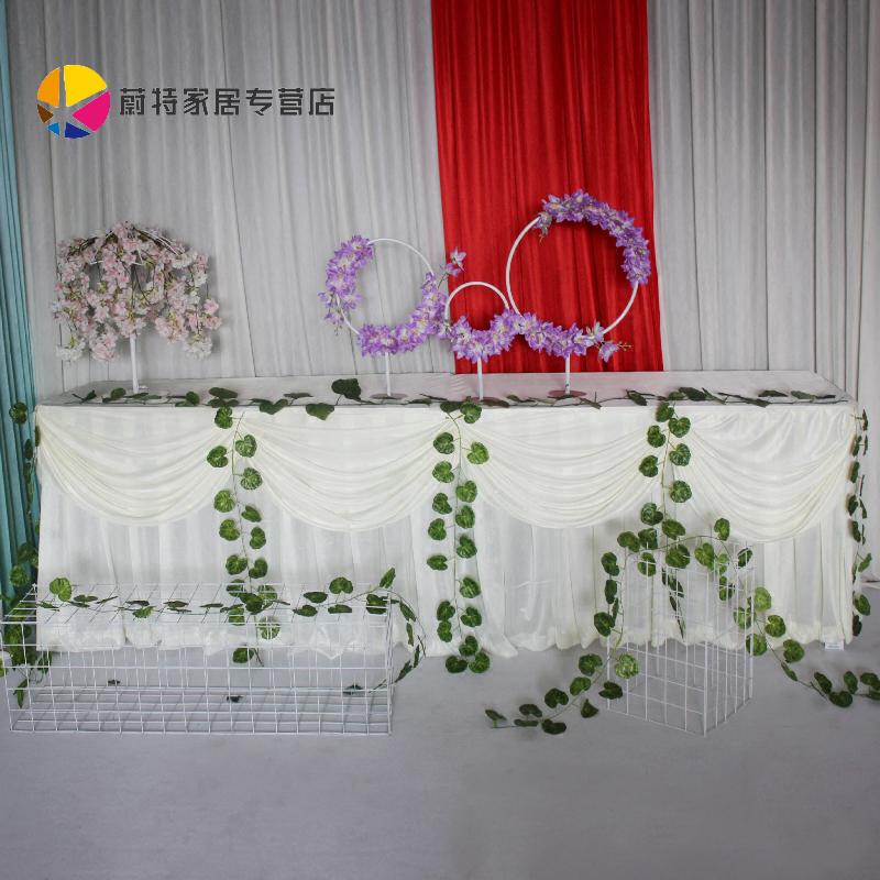 极速婚礼桌围签到桌布纱s幔桌布香槟塔烛台桌围婚庆纱幔迎宾区桌