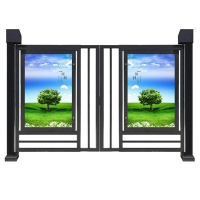 极速小区刷卡人行通道伸缩平移门自动感应人脸识S别室外进出广告