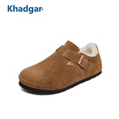 卡德加冬季 加绒毛毛鞋 全包羊毛保暖牛皮勃肯鞋 Khadgar 女情侣棉鞋
