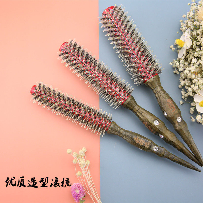 高品质铝管加热滚梳 发廊专用滚梳子 梨花头梳子 专业总监滚梳子