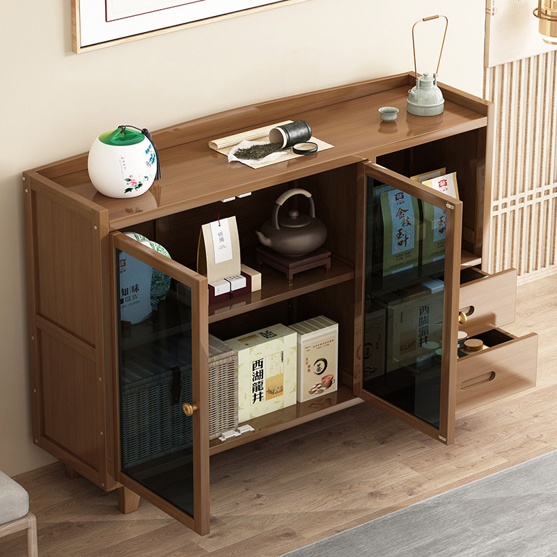 客厅家用茶几茶台茶水柜沙发后楠竹置物架办公室收纳柜卧室床头柜