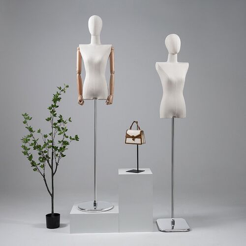 服装店平肩模特道具女半身模特橱窗全身直角肩加厚底座模特展示架