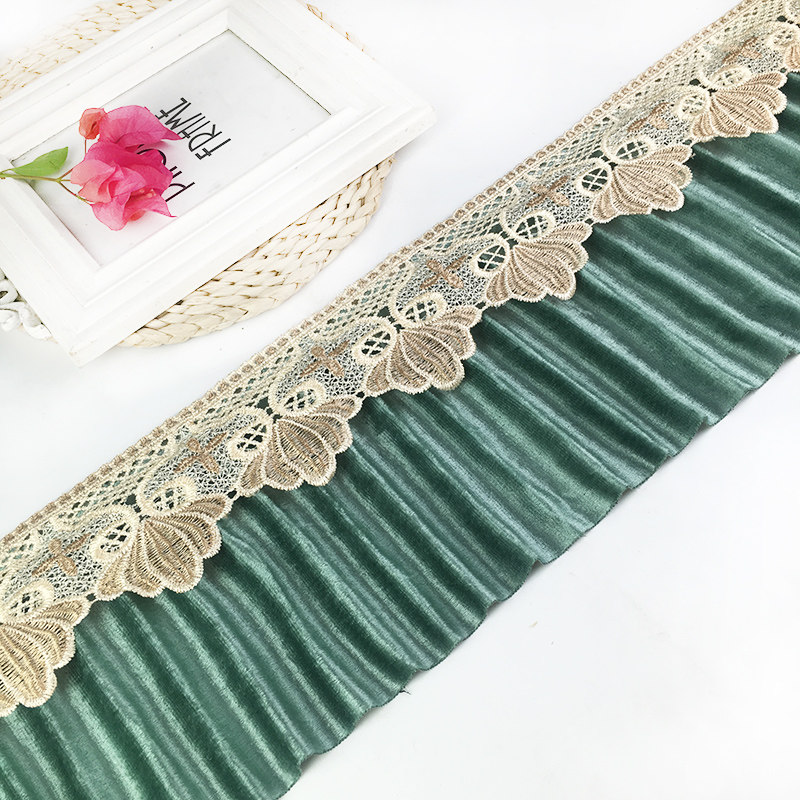 18厘米沙发垫褶皱装饰水溶花边裙边床边炕罩边窗帘头辅料底边加长