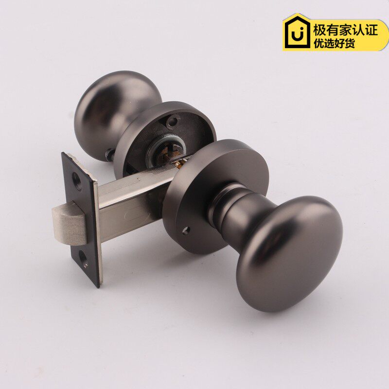 依佰利美式灰黑色球形锁简约室内浴室锁欧式实木门卫生间静音门锁