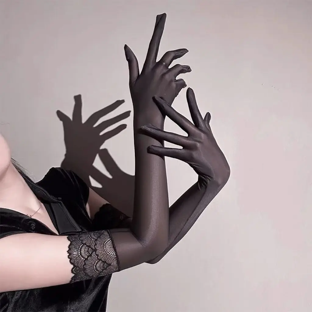 油光手丝超薄丝滑蕾丝花边分指油亮五指手套纯欲手袖道具透性感,服饰配件/皮带/帽子/围巾,手套,淘宝优惠券,粉丝福利购,淘宝优惠卷