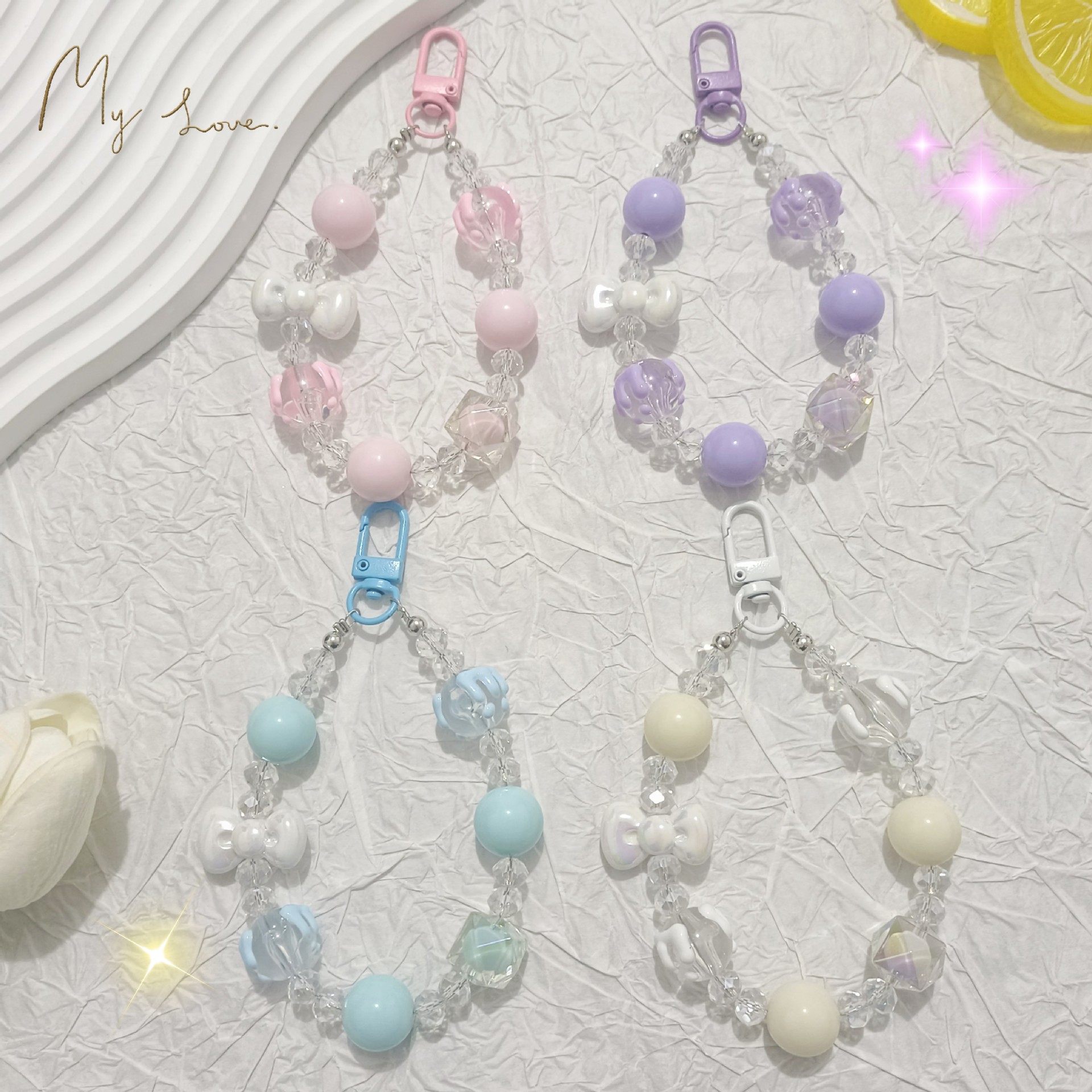 手机链挂饰马卡龙色串珠手机链蛋糕手绘钥匙扣配饰包包挂饰小链条,节庆用品/礼品,手机链,淘宝优惠券,粉丝福利购,淘宝优惠卷