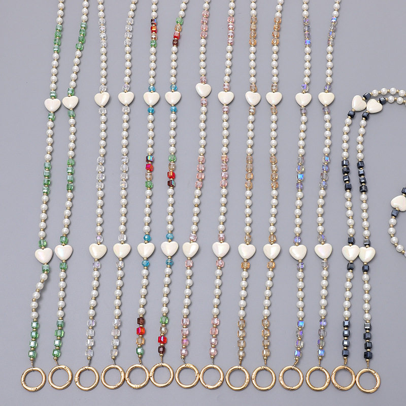 手机链挂饰珍珠爱心斜挎链水晶串珠挂件箱包钥匙扣手机挂绳链饰品,节庆用品/礼品,手机链,淘宝优惠券,粉丝福利购,淘宝优惠卷