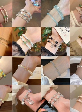 手链如意平安锁手链女ins小众设计感福牌串珠手链送母亲节礼物女