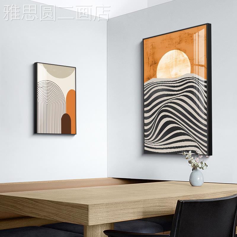 网红落画日余晖北电表装饰艺术文艺竖版餐厅箱挂欧画遮挡配范电箱