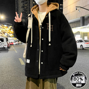 青少年2023冬季新款男士连帽羽绒服港风潮流时尚加厚保暖防寒外套