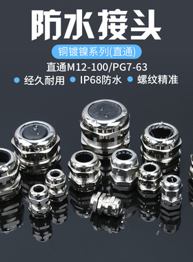厂家 金属电缆防水接头pg36 黄铜镀镍电缆防水接头不锈钢接头