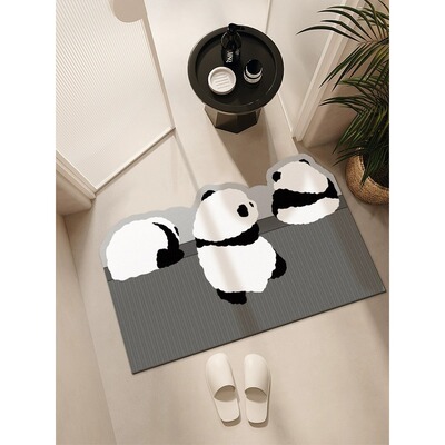 新款 可爱卡通动物脚垫子卫生间门口防滑浴室吸水地垫硅藻泥吸水