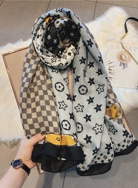 快速发货秋冬气质格纹围巾时尚百搭披肩保暖围脖两用披.肩围巾百