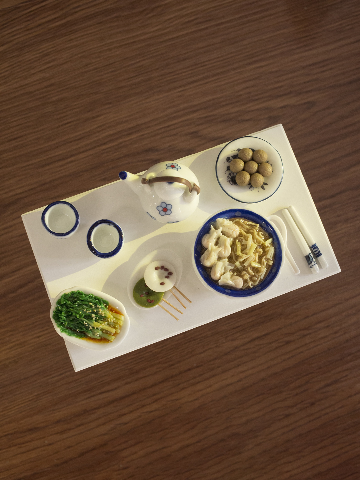 限量原创软陶广东微缩食玩云吞面汕头牛肉丸钵仔糕纯手工娃屋