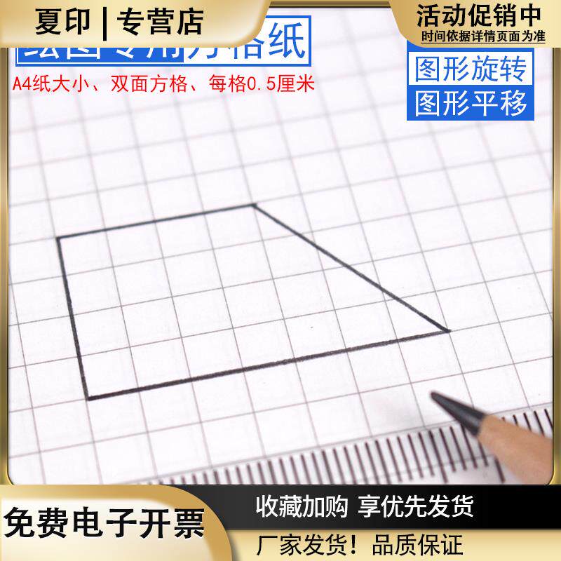 a4双面方格纸5mm毫米0.5厘米小学数学三四年级图形的运动平移专用