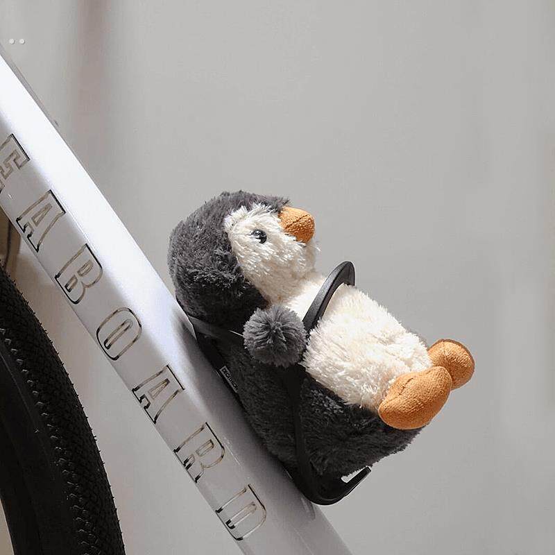 花生企鹅路自行车小配件躺下娃娃个性化装饰挂件车把后座小配件